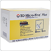 Иглы Микрофайн Плюс 8 мм (BD Micro-Fine Plus), 100 штук